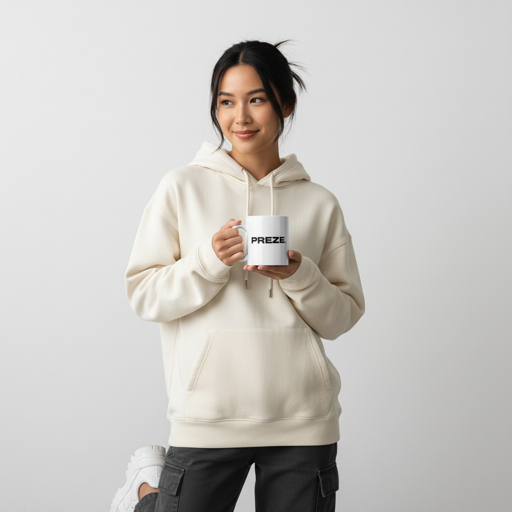White glossy mug PREZE